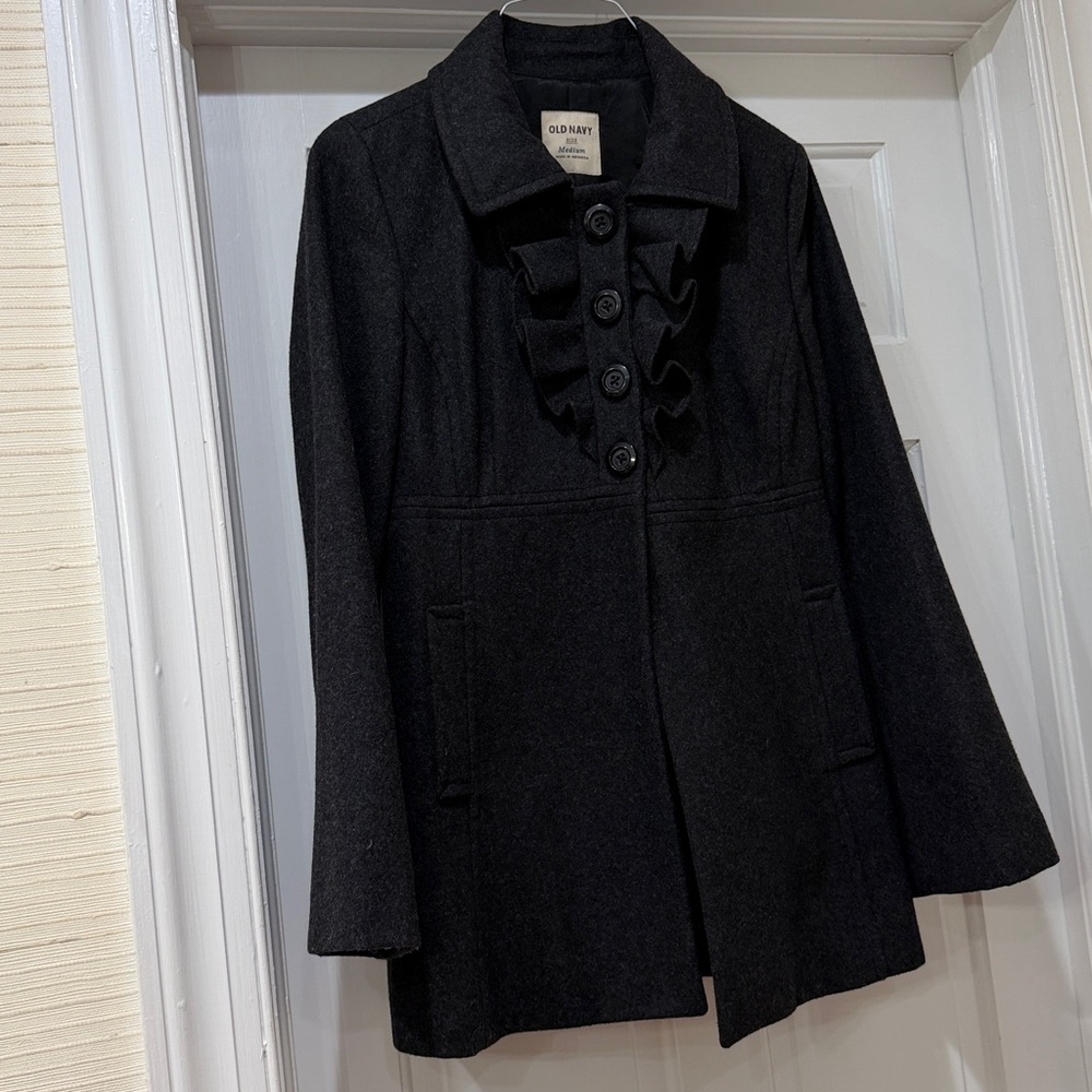 Old Navy Women's Charcoal Pea Coat